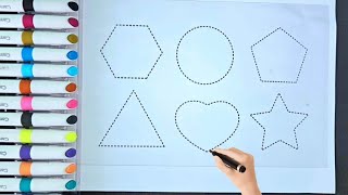 Shapes drawing easy way for kid's, learn 2D shapes, Colors for toddlers preschool learning no 3