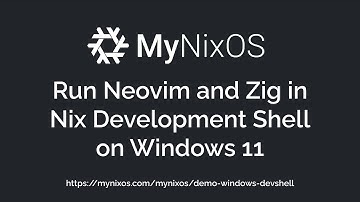 Run Neovim and Zig in Nix Development Shell on Windows 11