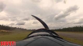 Harvard Mk IIB take off and landing cockpit camera  view - Jämi Fly In 2015