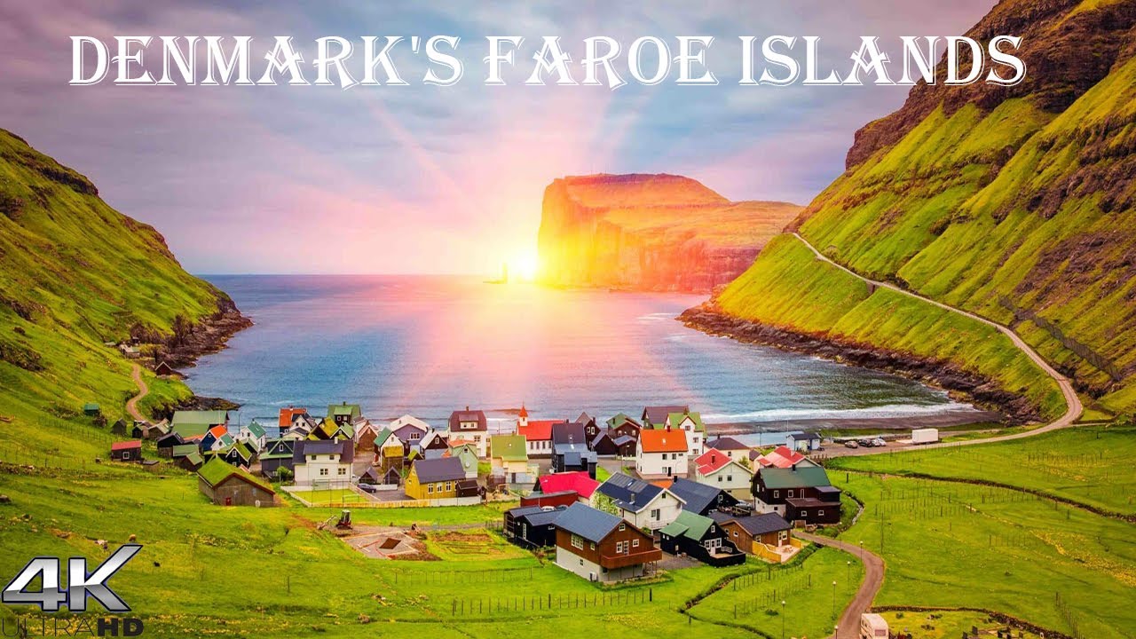 The scenic beauty of nature in the Faroe Islands, Denmark, with relaxing music