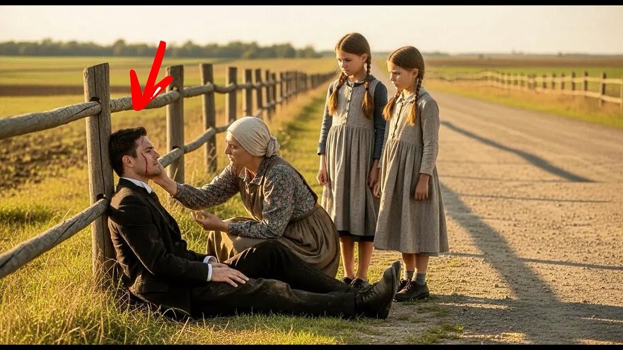 VĂDUVA CU DOUĂ FIICE A GĂSIT UN MILIONAR RĂNIT PE MARGINEA DRUMULUI… ȘI TOTUL S-A SCHIMBAT