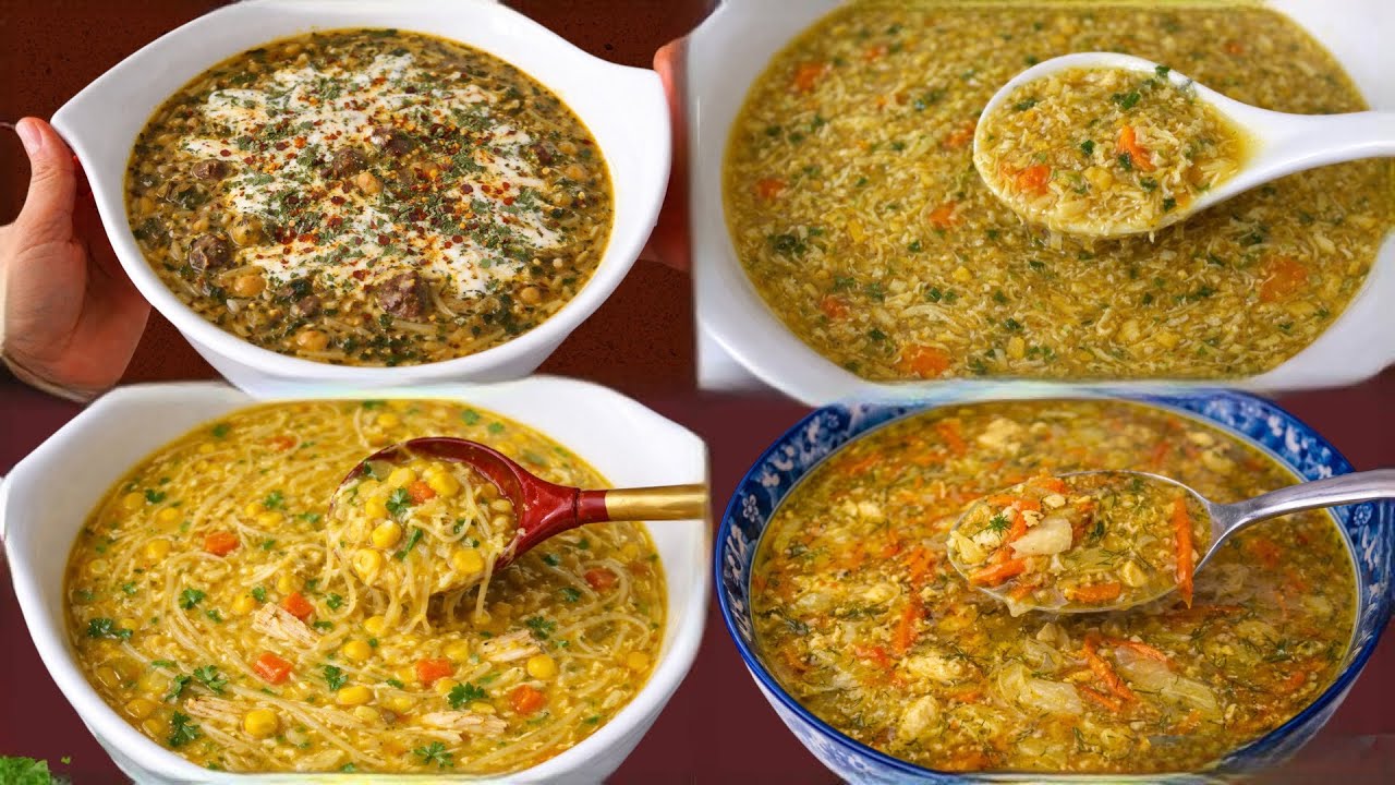 Ramzan 4 Different Soups Iftar Special چهارنوع سوپ رمضان و‌افطاری Ramzan Recipes For Iftar