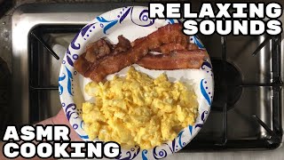 ASMR Cooking: Delicious Scrambled Eggs & Perfect Crispy Bacon! *No Talking Version*