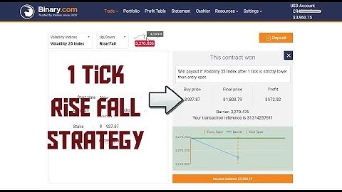 Best Trading Strategy 2019 - Rise Fall  1 Tick Strategy - from $100 to $2000 - BINARY.com