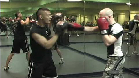 Boxing Basics: How to Do the 1,2,1,2 Focus Mitt Drill with Roll Overs