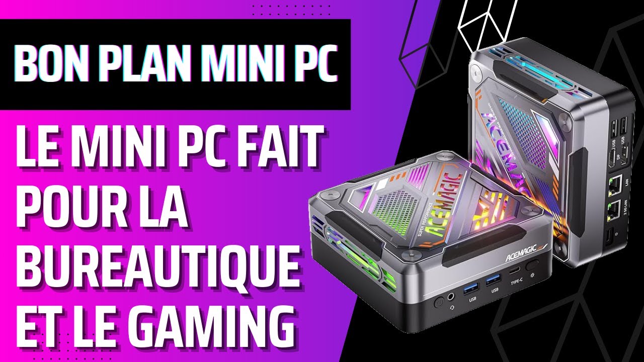 Mini PC Gamer ACEMAGIC AM18 - AMD Ryzen 7 8845HS, Radeon 780M, 32Go DDR5, 1To SSD - RGB Cyberpunk - Double Ventilateur