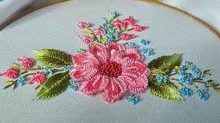 : Dimensional Embroidery Pink Daisy Super simple idea for flower embroidery