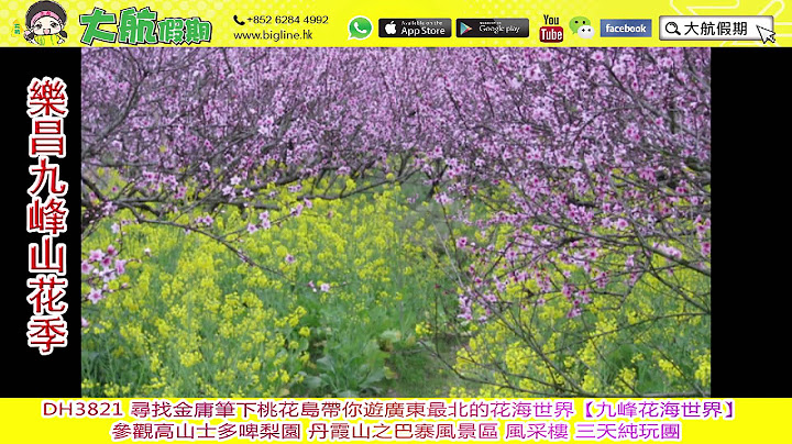 大航假期 BIG LINE HOLIDAY LTD DH3821寻找金庸笔下~桃花岛，带你游“北极”【广东最北的花海世界】~~九峰花海世界（观赏桃花、李花）、丹霞山之巴寨、风采楼三天团 - 天天要闻