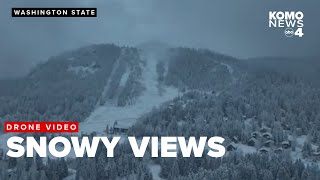 DRONE VIDEO: Snowy scenes at Washington's Snoqualmie Pass
