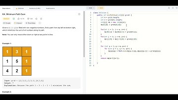 LeetCode 64. Minimum Path Sum 中文解题思路 Java #dynamicprogramming