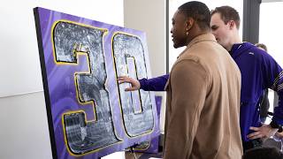 Local Artist Creates Custom Paintings for Vikings Legends Adam Thielen & C.J. Ham's Retirements
