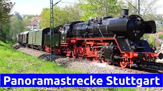 Historischer Dampfzug auf der Panoramastrecke Stuttgart