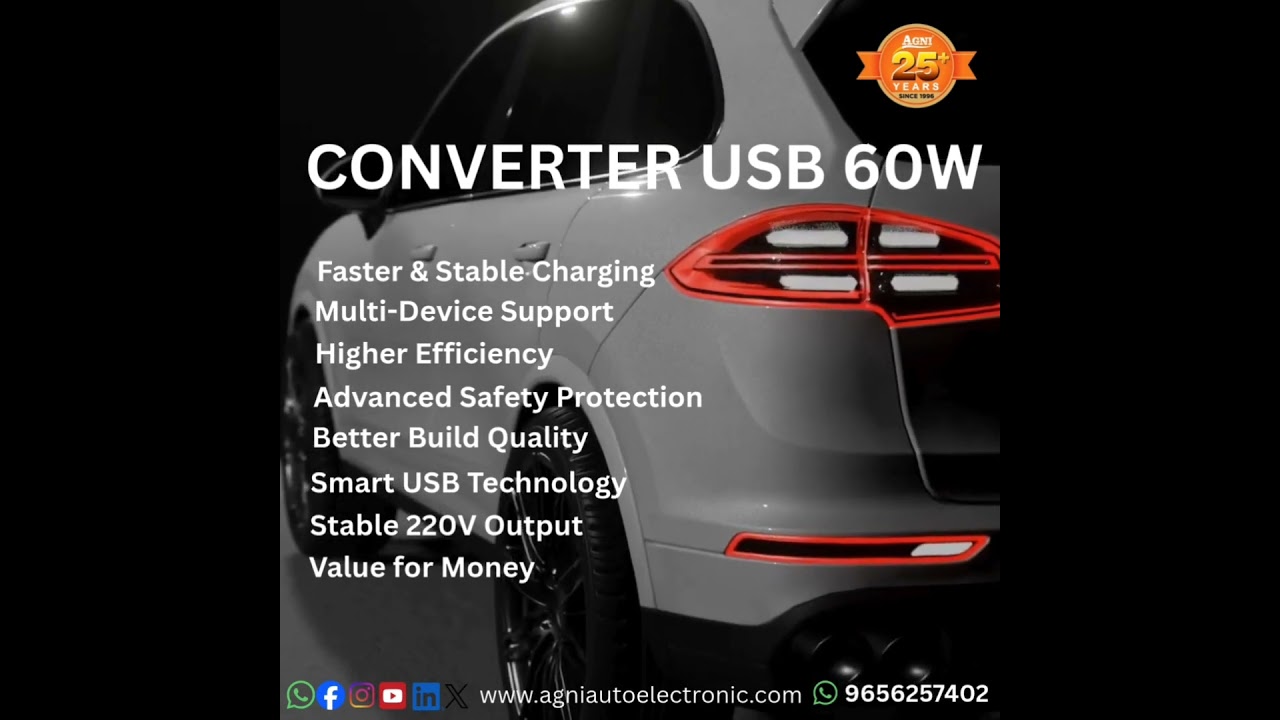 CONVERTER FOR VEHICLES USB 60W