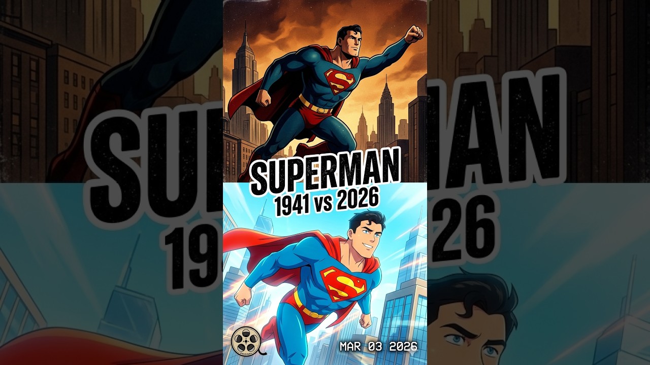 Title: Superman Cartoon Evolution: 1941 Original vs. 2026 Anime Remake 🦸‍♂️🔥