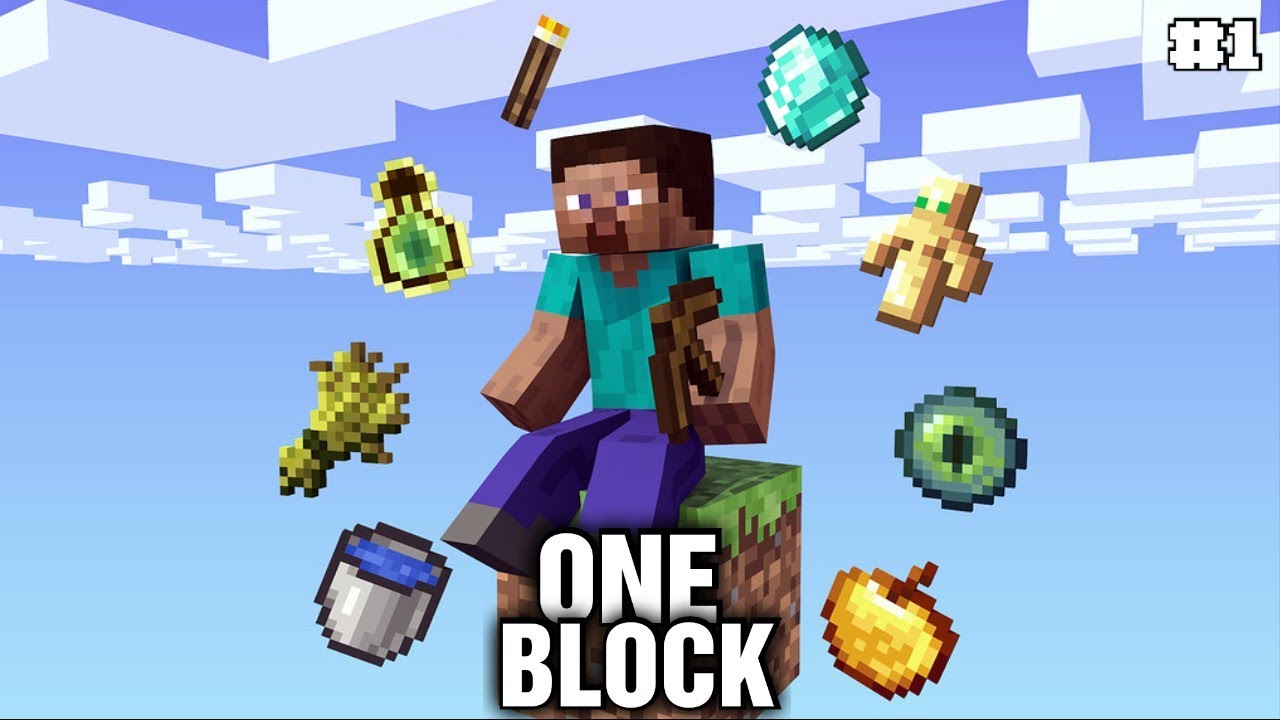 One Block Episode 1 - Diamonds & Creeper | Minecraft | Auspi - YouTube