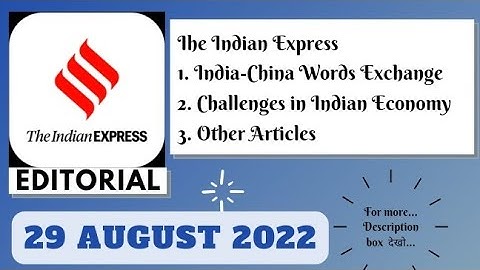 29th August  2022 | Gargi Classes The Indian Express Editorials and Ideas Analysis | By R.K. Lata