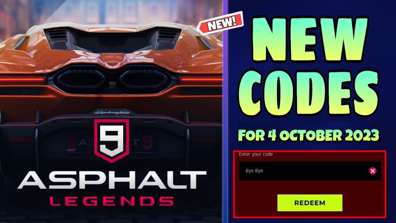 Asphalt 9 Redeem Codes (October 2023) - Touch, Tap, Play