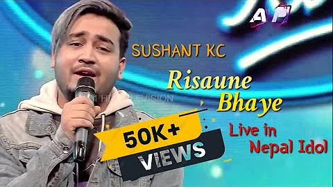 Sushant Kc performing (Risaune Bhaye) song in Nepal Idol