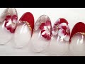 レッドリゾートフラワーネイルアート♡Flower nailart