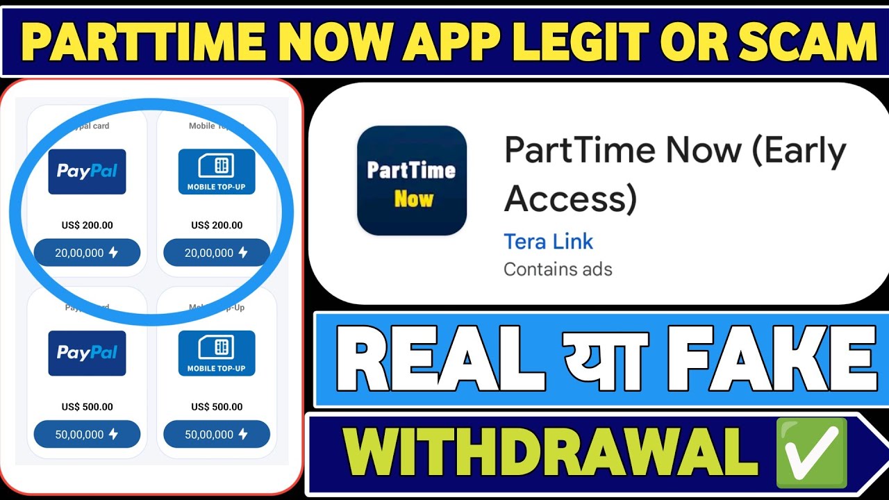 Part time now app withdrawal • part time now app legit or scam • parttime now app real or fake