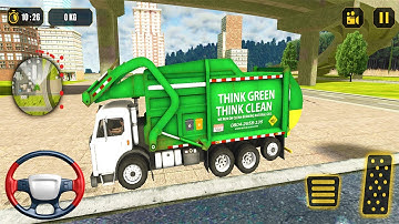 Garbage Truck Driver Simulator 2021 - Dump Truck Collecting Trash -  Android Gameplay 2021 #2