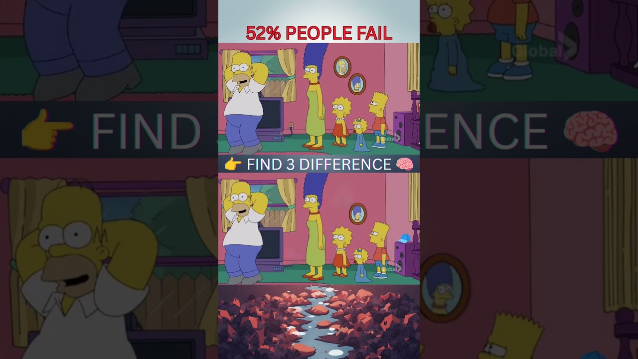 🟡 Can You Spot the 3 Difference in This Simpsons Challenge? 🕵️&zwj;♂️🔥 #SimpsonsShorts #Anime #simpsons