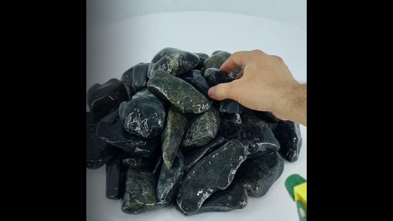 Нефрит шлифованный 40-80 мм для бани и сауны #оптом #рек #баня - YouTube