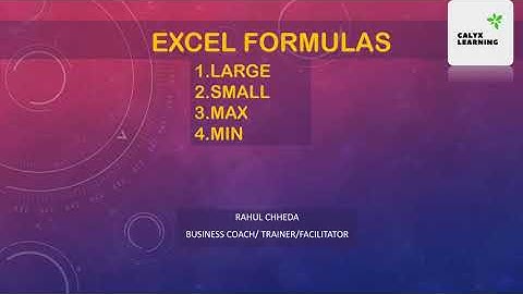 How to use Large,small,Max,Min function in Excel