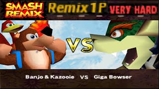 Smash Remix - Classic Mode Remix 1P Gameplay with Banjo & Kazooie (VERY HARD)