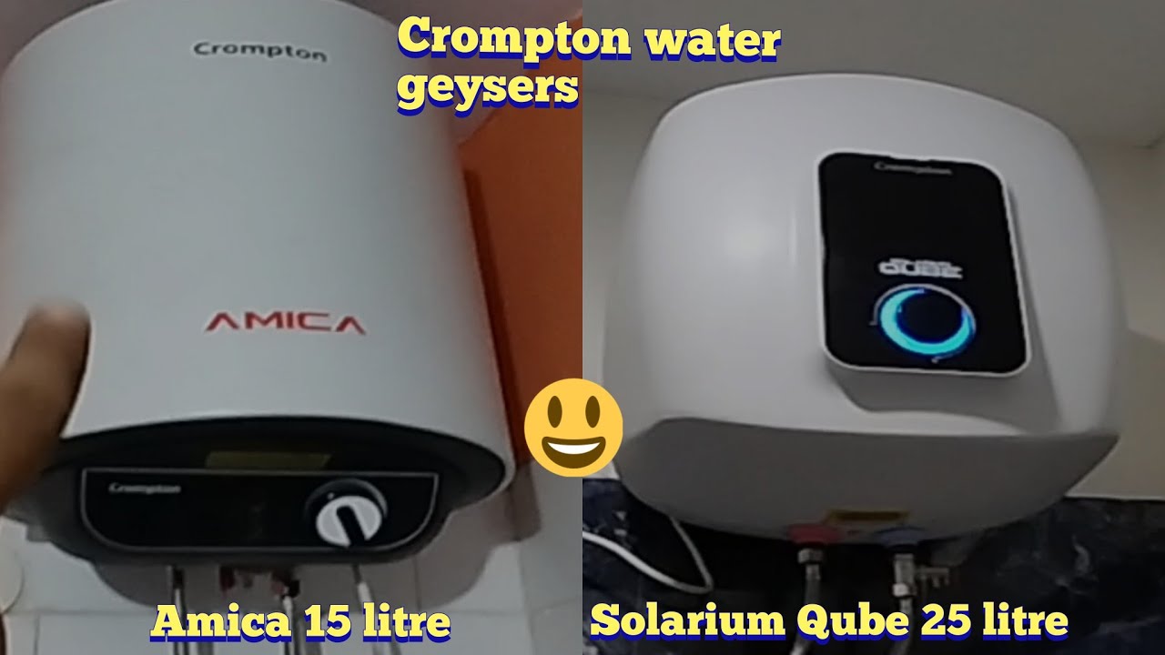 Crompton storage water geysers amica 15 litre or solarium Qube 25 ltr.  install || #hemanttechvlogs - YouTube