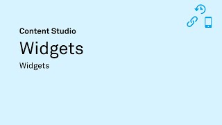 Widgets In Content Studio