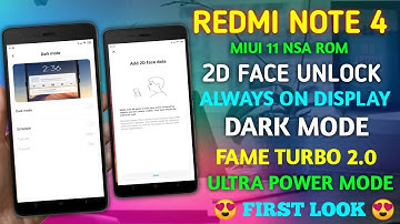 REDMI NOTE 4 MIUI 11 2D FACE UNLOCK | DARK MODE | ALWAYS ON DISPLAY | GAME TURBO | MIUI 11 NSA ROM