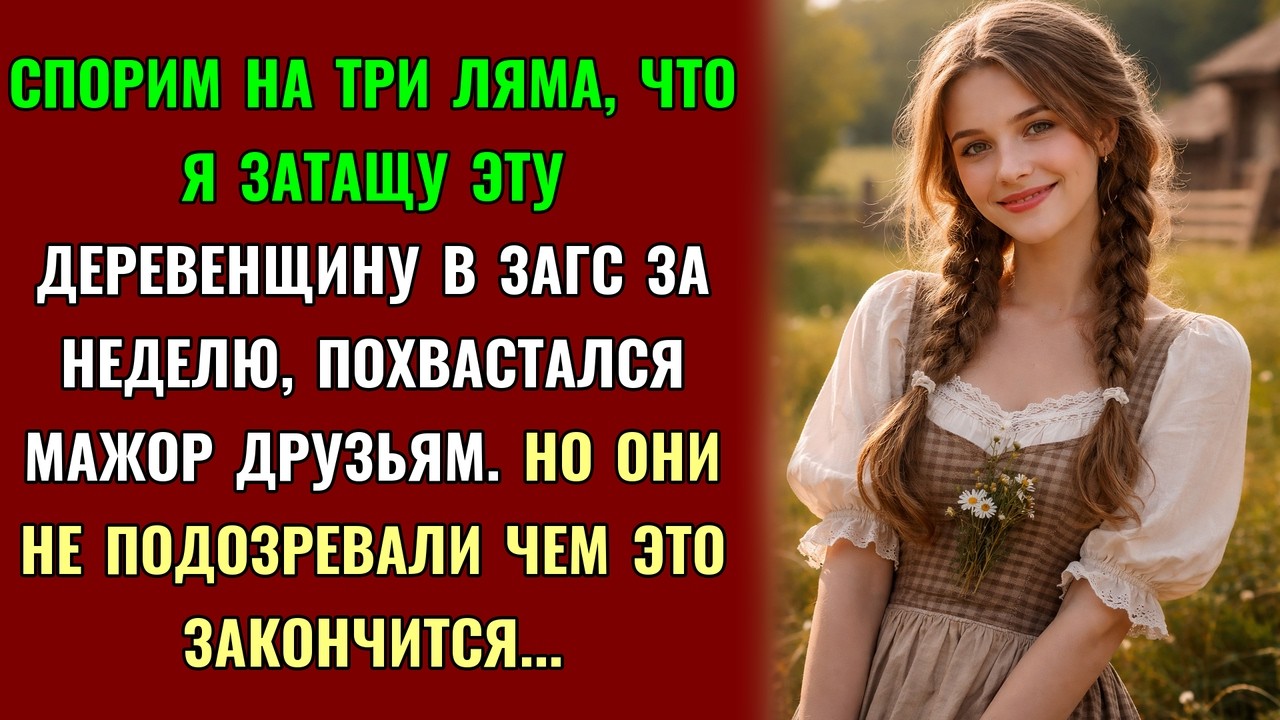 Спорим на три ляма, что я затащу эту деревенщину в ЗАГС за неделю, похвастался мажор друзьям...
