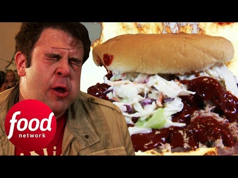 Seriously Hot Pulled Pork Burger Leaves Adam Speechless | Man v Food