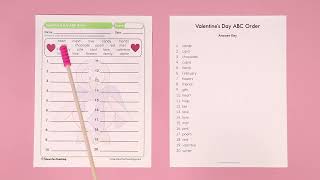 Valentines Day ABC Order Worksheet