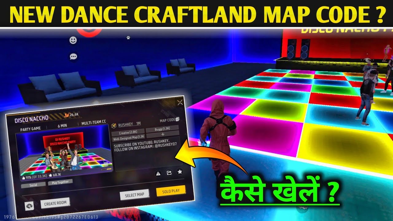 free fire new dance craftland code