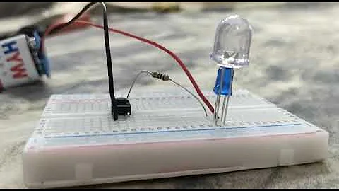 LED ON OFF with Push Button on Breadboard using 9V