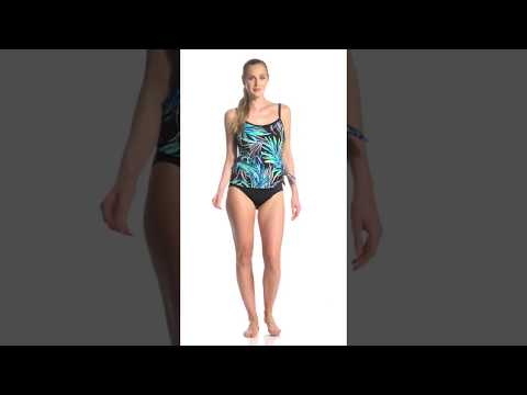 Maxine Jungle Night Faux Tankini One Piece Swimsuit | SwimOutlet.com