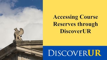 Accessing Course Reserves through DiscoverUR