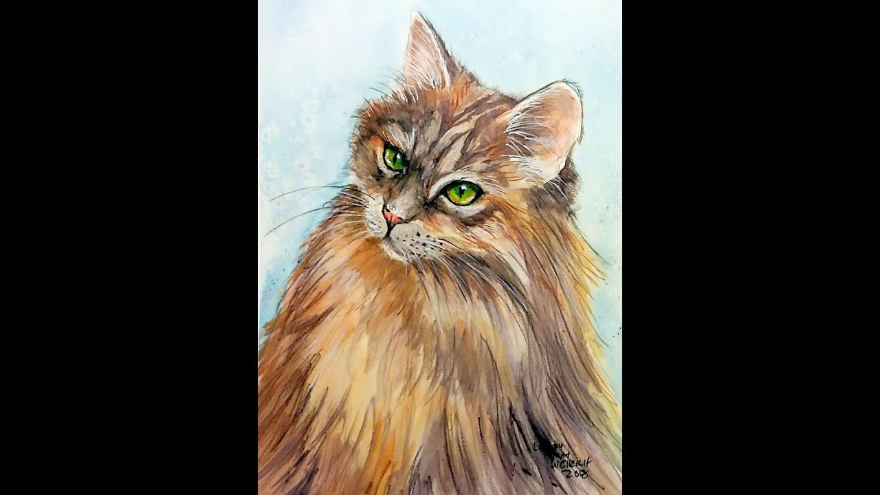 This Watercolor Pencil Tutorial Reveals How Easy to Draw Cat by