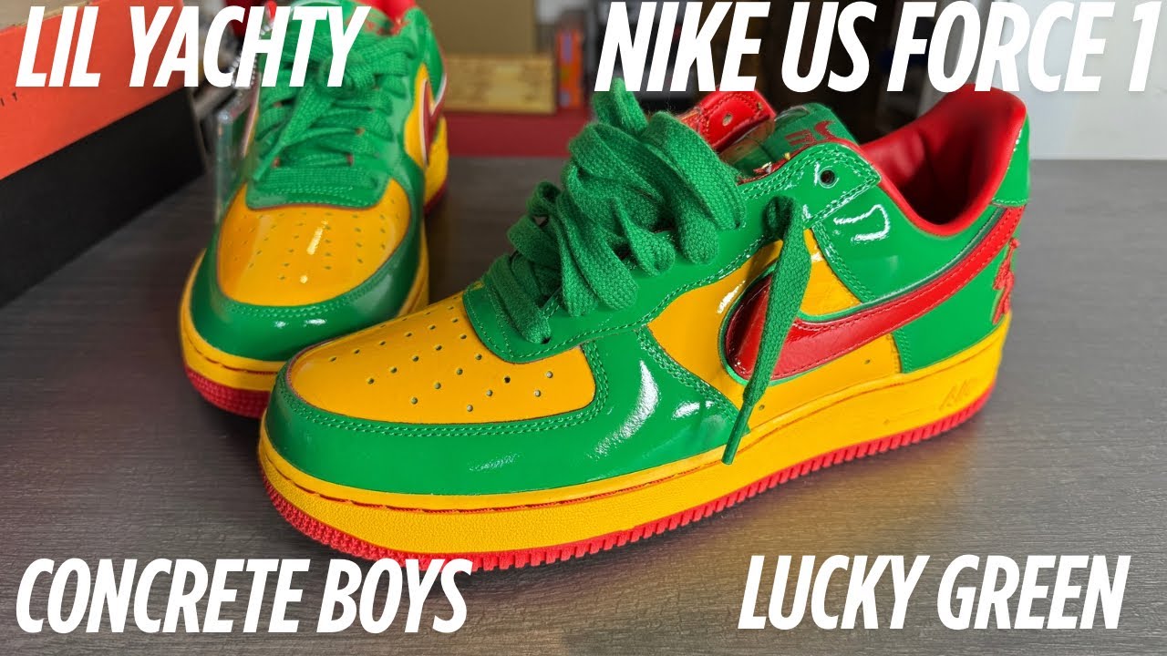 Nike Air Force 1 Lil Yachty Concrete Boys Lucky Green - YouTube