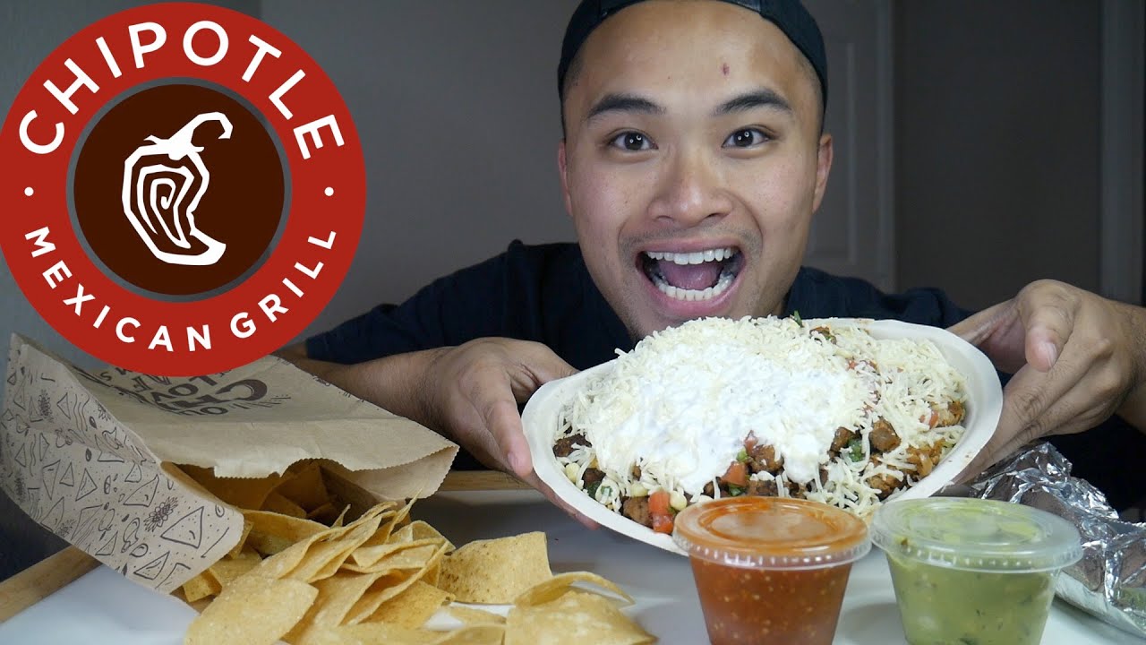 CHIPOTLE MUKBANG!! BOWL + BURRITO + CHIPS & GUAC YouTube