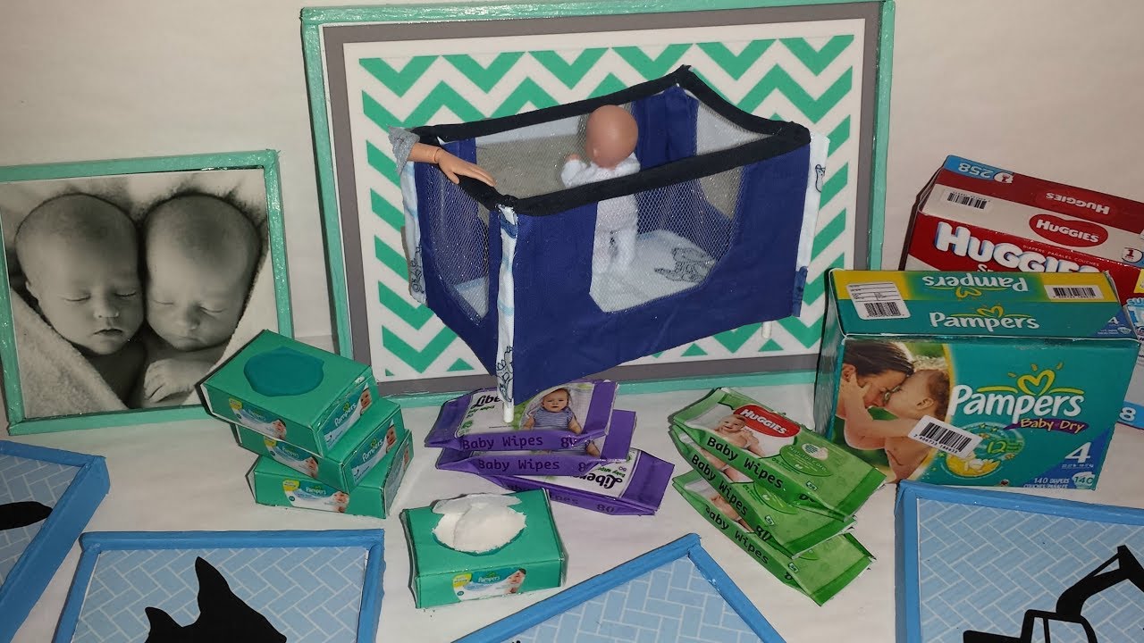 5 DIY Baby Miniatures } Playpen, Baby Wipes, etc { - YouTube