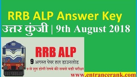 RRB ALP Answer Key 2018 9 Aug - RRB ALP Exam Analysis 2018 & Questions Asked in 9th August 2018 All