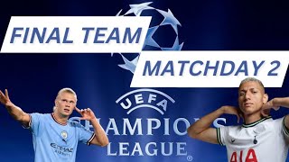 FINAL TEAM Matchday 2 UCL | UEFA Champions League Fantasy | Uefa Gaming App screenshot 4