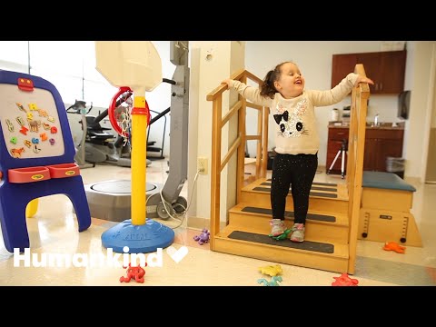 Little girl with spina bifida walks on her own | Humankind