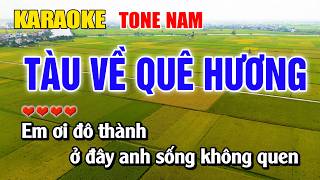 Tàu Về Quê Hương Karaoke Tone Nam Nhạc Sống Phối Hay |Beat Đình Quý