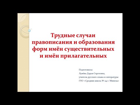 Русский язык, 10 класс: Трудные случаи правописания имени существительного и имени прилагательного