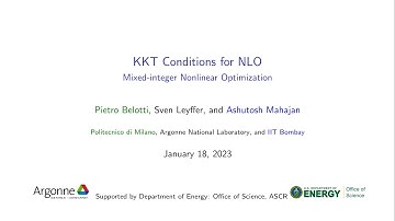 Lecture 17: KKT Conditions for NLO, by Sven Leyffer.