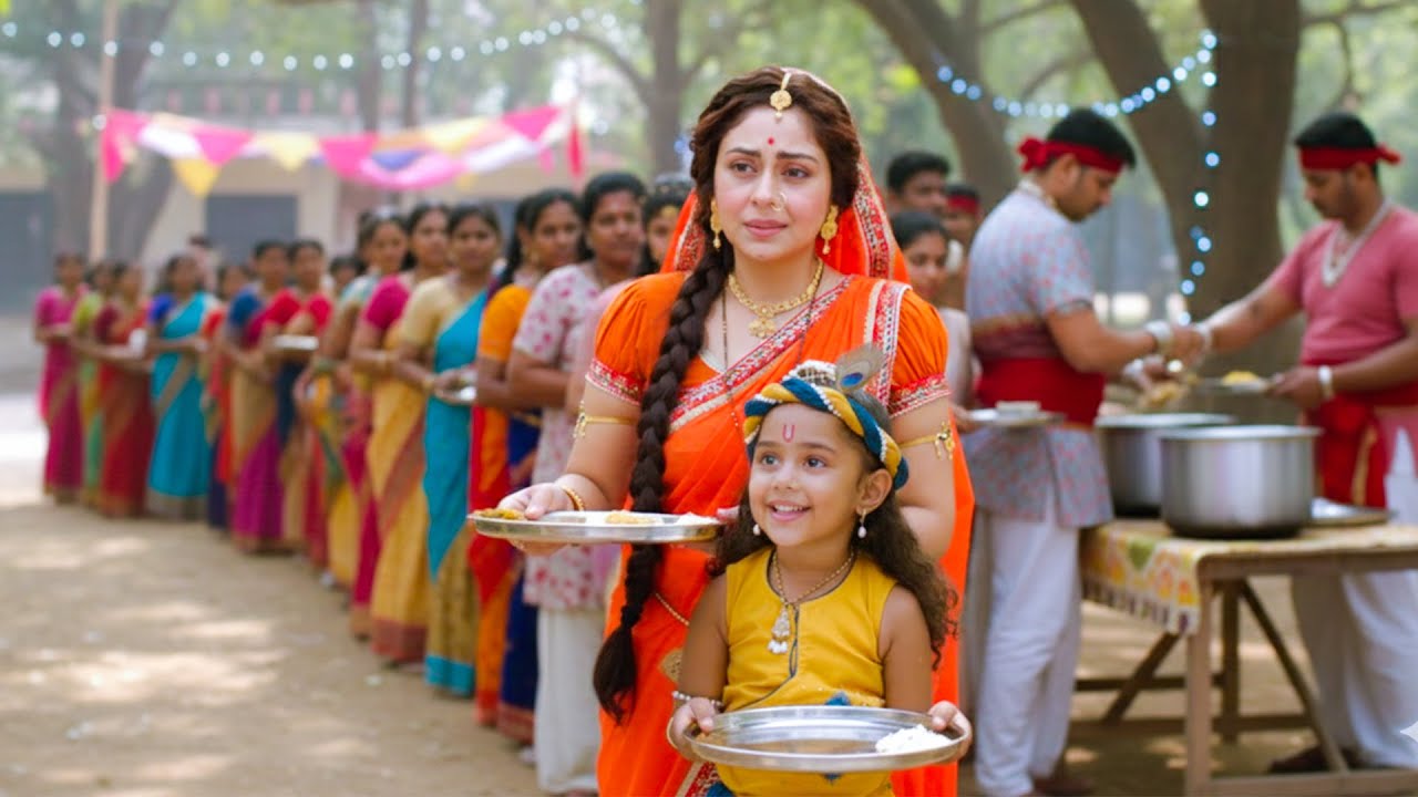 कान्हा और मईया यशोदा ने पहली बार भंडारे भोजन किया | यशोमती मईया के नंदलाला | Shree Krishan